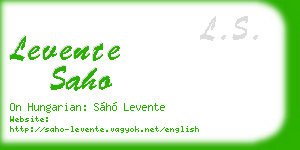 levente saho business card