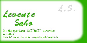 levente saho business card